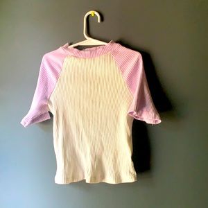 Romwe purple and white crop top size small